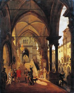 Louis XI at the castle of Barolo, by Giovanni Migliara (1785-1837), oil on canvas, 80x65 cm