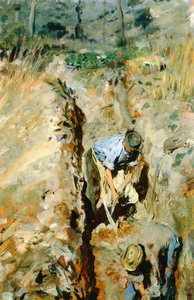 حفار جيوفاني موزيولي (1854-1894) ، زيت على لوح ، 30x19 سم بواسطة جيوفاني موزيولي