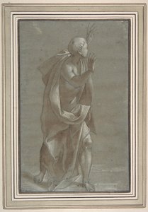 مجسم ذكر قائم رايات ويديه مرفوعتان ، 1565-71. بواسطة جيوفاني باولو لومازو