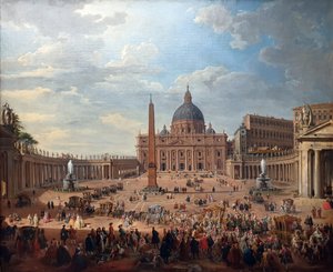 ركوب الدوق دي شوازيل (1719-1785) في ساحة القديس بطرس في روما