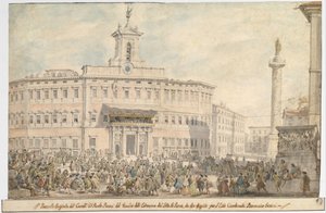 اليانصيب في بيازا دي مونتيسيتوريو ، 1743-1744.