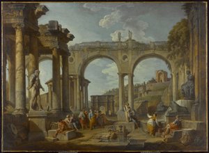 Capriccio من الآثار الرومانية مع قوس قسطنطين ، ج 1755 بواسطة جيوفاني باولو بانيني