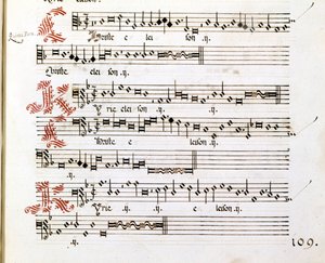 مخطوطة كيري لـ "Messes of Mantua" بقلم جيوفاني بييرلويجي دا باليسترينا (1525 - 1594) ، ملحن إيطالي. بواسطة جيوفاني بييرلويجي دا (بعد) باليسترينا