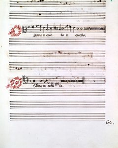 مخطوطة OSANNA لـ "Messes of Mantua" بقلم جيوفاني بييرلويجي دا باليسترينا (1525 - 1594) ، ملحن إيطالي. بواسطة جيوفاني بييرلويجي دا (بعد) باليسترينا