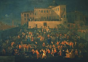 عيد Mozzatore في حديقة Palazzo Rospigliosi في 1740 ، c.1740 بواسطة جيوفاني ريدر