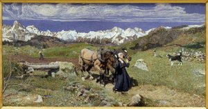 جبال الألب في الربيع (1879 ، زيت على قماش) بواسطة جيوفاني سيجانتيني