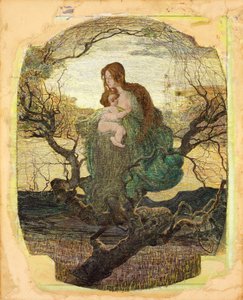 ملاك الحياة - Peinture de Giovanni Segantini (1858-1899) - 1894-1895 - ألوان مائية ، غواش ، ألوان ذهبية وأبيض على ورق - 59،5x47،9 - Szepmuveszeti Muzeum ، بودابست بواسطة جيوفاني سيجانتيني