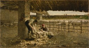 Sheepshearing ، 1883-1884 بواسطة جيوفاني سيجانتيني