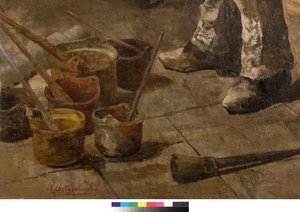 انا رسام ايضا او ديلتانت او استديو الرسامين 1885 (تفاصيل 3497601) بواسطة جيوفاني سوتوكورنولا