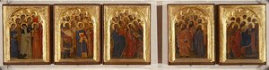 Predella ، Polyptych من القديسين والعذارى والشهداء (تمبرا على لوحة) بواسطة جيوفاني دا ميلانو