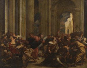 المسيح يقود المرابين من الهيكل ، 1575-90
