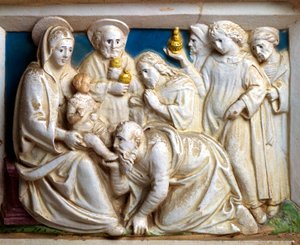 العشق المجوس ، تفاصيل من Predella of Last Judgement ، بقلم جيوفاني ديلا روبيا (1469-1529) ، كنيسة سان جيرولامو في فولتيرا ، توسكانا
