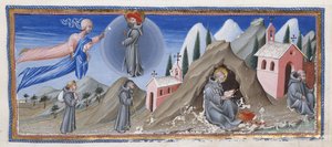 رسم توضيحي من "الكوميديا الإلهية" لدانتي أليغييري ، حوالي 1450 (رق) (تفاصيل 1109310) بواسطة جيوفاني دي باولو