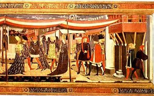 أمامي من Adimari Cassone ، تفاصيل القسم الأيمن ، حوالي 1450 (تمبرا على اللوحة) (تفاصيل 80304) (انظر أيضًا 123486)