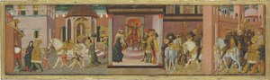 قصة تراجان والأرملة ، لوحة من كاسوني ، c.1450