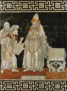 هيرميس Trismegistus. فسيفساء أرضية في كاتدرائية سيينا 1488. بواسطة جيوفاني دي ستيفانو