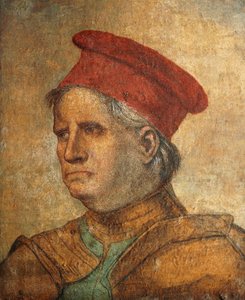 صورة نيكولو أورسيني (1442-1510) ، الزعيم الإيطالي ، لوحة جدارية لجيرولامو روماني ، المعروف باسم رومانينو (1484-1566) ، إيطاليا