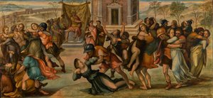لوحة "اختطاف السابينيين"، حوالي عام 1520 (زيت على لوحة) بواسطة Girolamo del Pacchia