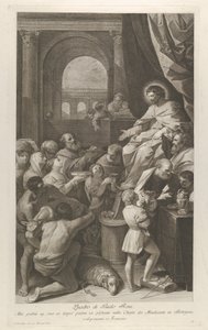 جلس القديس أيوب على اليمين يتلقى هدايا الشعب ... ، كاليفورنيا. 1760-1800.