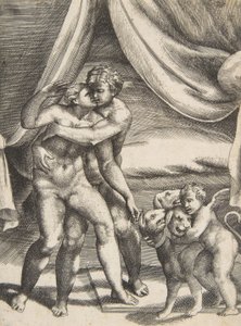بلوتو وبروسيربين ، من "The Loves of the Gods" ، كاليفورنيا. 1531-76. بواسطة جوليو بوناسون
