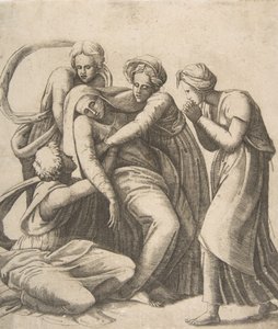 إغماء العذراء وتسندها بين ذراعي القديسات ، 1531-1576. بواسطة جوليو بوناسون