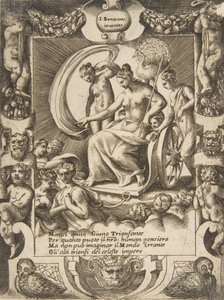انتصار جونو الذي جلس في عربة ، داخل إطار مفصل ، من '... ، 1531-1576. بواسطة جوليو بوناسون