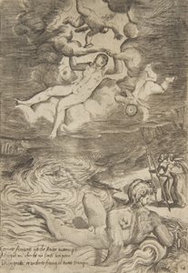 كوكب الزهرة يتدحرج مع المعجون في السحب ، من فيلم The Loves of the Gods ، كاليفورنيا. 1531-76. بواسطة جوليو بوناسون