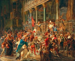 حشد الجنود Viva Messer Vittore Pisani! ، 1864. بواسطة جوليو كارليني