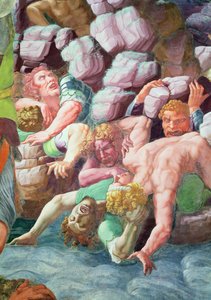 Sala dei Giganti ، تفاصيل تدمير العمالقة بواسطة صواعق المشتري ، 1536 لوحة جدارية تفاصيل 78482 بواسطة جوليو رومانو
