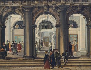 مدخل مكتبة مارسيانا في البندقية لجوزيب برناردينو بيسون (1762-1844) ، إيطاليا بواسطة جوزيبي برناردينو بايسون