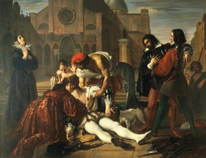 مقتل لورنزينو دي ميديشي ، بواسطة جوزيبي بيزولي (1784-1855) ، التفاصيل