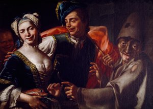 أقنعة نابولي ، رسمها جوزيبي بونيتو (1707-1789) ، زيت على قماش.