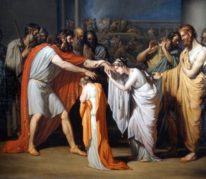 أوديب الأعمى يلتقي ببناته لوحة جوزيبي بوسي (1777-1815) ، فيلا كومونال دي تريتسو سولادا ، إيطاليا بواسطة جوزيبي بوسي