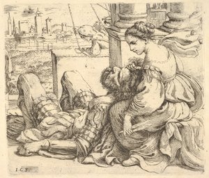 دليلة تحمل شعر سامسون وزوج مقص ، 1620-30.