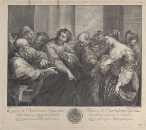 المسيح والمرأة في الزنا ، 1750-1757. بواسطة جوزيبي كاماتا