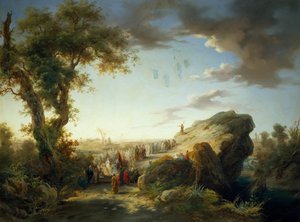 إيطاليا ، قلعة آجلي دوكال ، وعظ القديس يوحنا المعمدان ، بقلم جوزيبي كامينو (1818-1890) ، زيت على قماش بواسطة جوزيبي كامينو