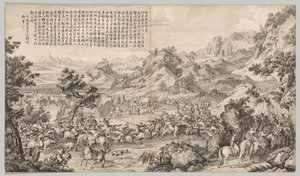 مهاجمة المخيم في غاتان أولا: من مشاهد المعركة لقمع التمرد ... ، ج. 1765-1774. بواسطة جوزيبي كاستيليوني