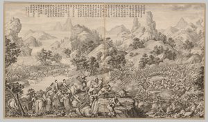 كسر الحصار في هيسوي: من مشاهد المعارك لقمع التمرد ... ، ج. 1765-17 بواسطة جوزيبي كاستيليوني