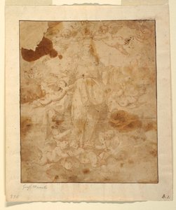 رسم، دراسة لرسم "صعود العذراء"، 1650-1685 بواسطة جوزيبي مارولو