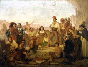 ثورة الصياد النابولي توماسو أنيلو ، المعروف باسم Masaniello (1622-1647) في نابولي عام 1647. لوحة Mazza. متحف العلوم في ميلانو
