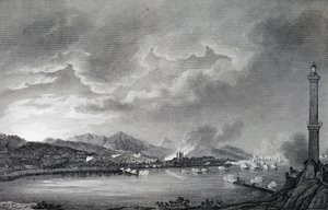 جنوة تتعرض للقصف من قبل الأسطول الإنجليزي ، 25 مايو 1800 ، نقش على الفولاذ من رسم جوزيبي بيترو باجيتي (1764-1831) ، باريس بواسطة جوزيبي بيترو باجيتي