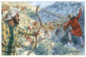 العشرة آلاف (قوة من وحدات المرتزقة) معظمهم من اليونانيين واستخدمهم كورش الأصغر لمحاولة انتزاع عرش الإمبراطورية الفارسية أرتحششتا الثاني بواسطة جوزيبي رافا