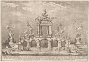 جسر النصر مزين بآثار مدينة إركولانو ، 1755.