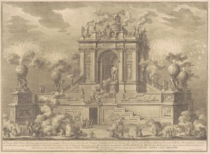 The Prima Macchina للصين عام 1767: قوس النصر مع Farnese Hercules بواسطة جوزيبي فاسي ، بعد جوزيبي بالازي ، بعد باولو بوسي