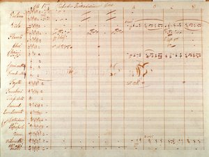 Page of first edition of musical score of Un ballo in maschera, opera by Giuseppe Verdi