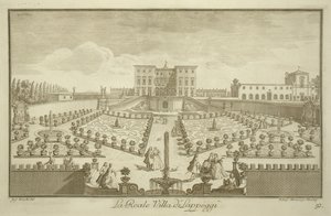 تم نشر فيلا لابيجي ، من Views of Tuscany ، c.1744-57 بواسطة جوزيبي زوتشي