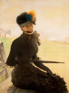 La femme aux pompons (A women with pompom), c.1879 (pastel on canvas) بواسطة جوزيبي أو جوزيف دي نيتيس