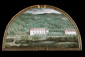 View of Villa di Seravezza near Massa Carrara, Italy (Tempera