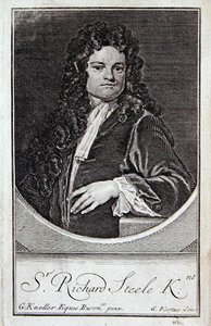 صورة لريتشارد ستيل ، مقدمة الكتاب لـ "الأعمال الدرامية لريتشارد ستيل" ، نقشها جورج فيرتو (1684-1756) ، لندن بواسطة Godfrey (بعد) Kneller