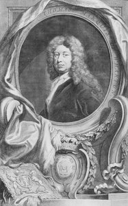 صورة لتوماس ماركيز من وارتون (1648-1715) ، نقشها جاكوب هوبراكن (1698-1780) ، نشرها ب. كنانتون ، 1744 بواسطة غودفري كنيلر